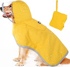 Lukovee Dog Raincoat, Adjustable Dog Rain Jacket with Clear Hooded Double Layer for Large Medium Small Dogs Puppies, Waterproof Rain Coat Poncho with Reflective Storage Pocket & Rim (Yellow, L) - Image 12