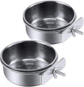 PINVNBY parrot feeding cups front view with clamp holder