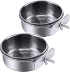 PINVNBY parrot feeding cups front view with clamp holder