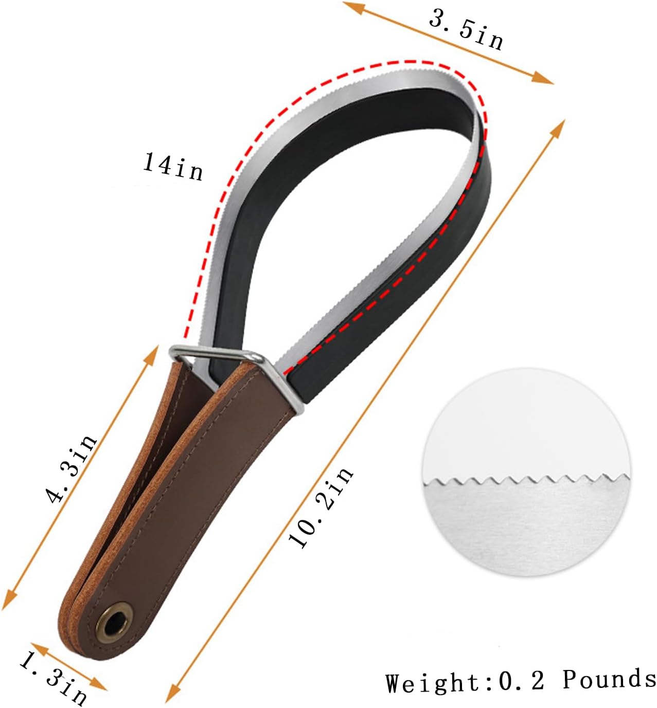 Stainless steel shedding blade for horses and livestock.