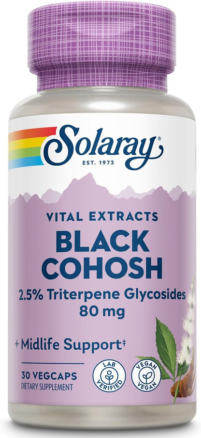 Solaray Black Cohosh Root Extract 80 mg bottle front view