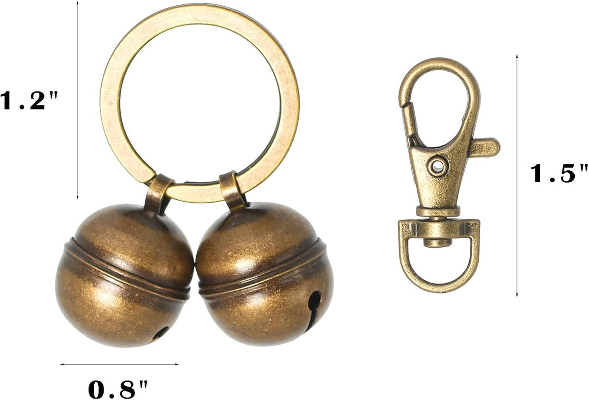 Close up of Kittail pure copper bell showing the rust resistant metal texture and swivel clip