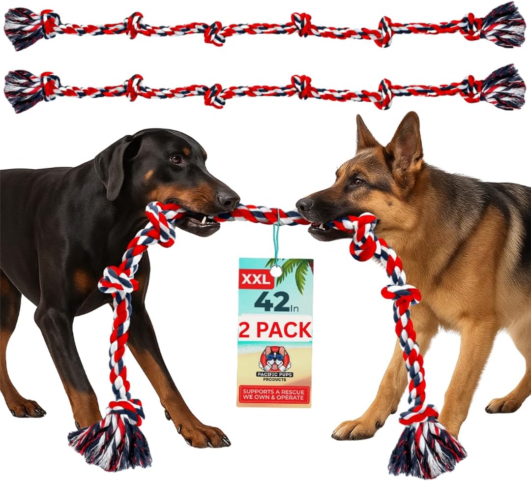 Giant Dog Rope Toys for Extra Large Dogs - 42 Inch, 6 Knot Tough Rope Chew Toys for Large Dogs - Benefits Non-Profit Animal Rescue - Indestructible Dog Toy for Aggressive Chewers - Image 10