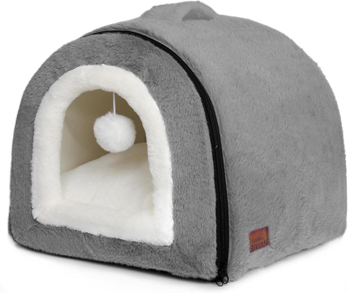 Cat Bed for Indoor CatsFoldable cat caveAnti-Slip & Water-Resistant Bottomcat Houses for Indoor Cats or Small Dogs, Kitten Tent, Rabbit Bed2 in 1 pet Bed (Grey) - Image 9