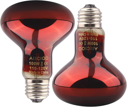 Aiicioo Reptile Basking Light Bulb - 100W Reptile Heat Lamp 2 Pack UVA Daylight Amphibians Basking Bulb for Bearded Dragon Turtle Hermit Crab Gecko Lizard Daylight - Image 13