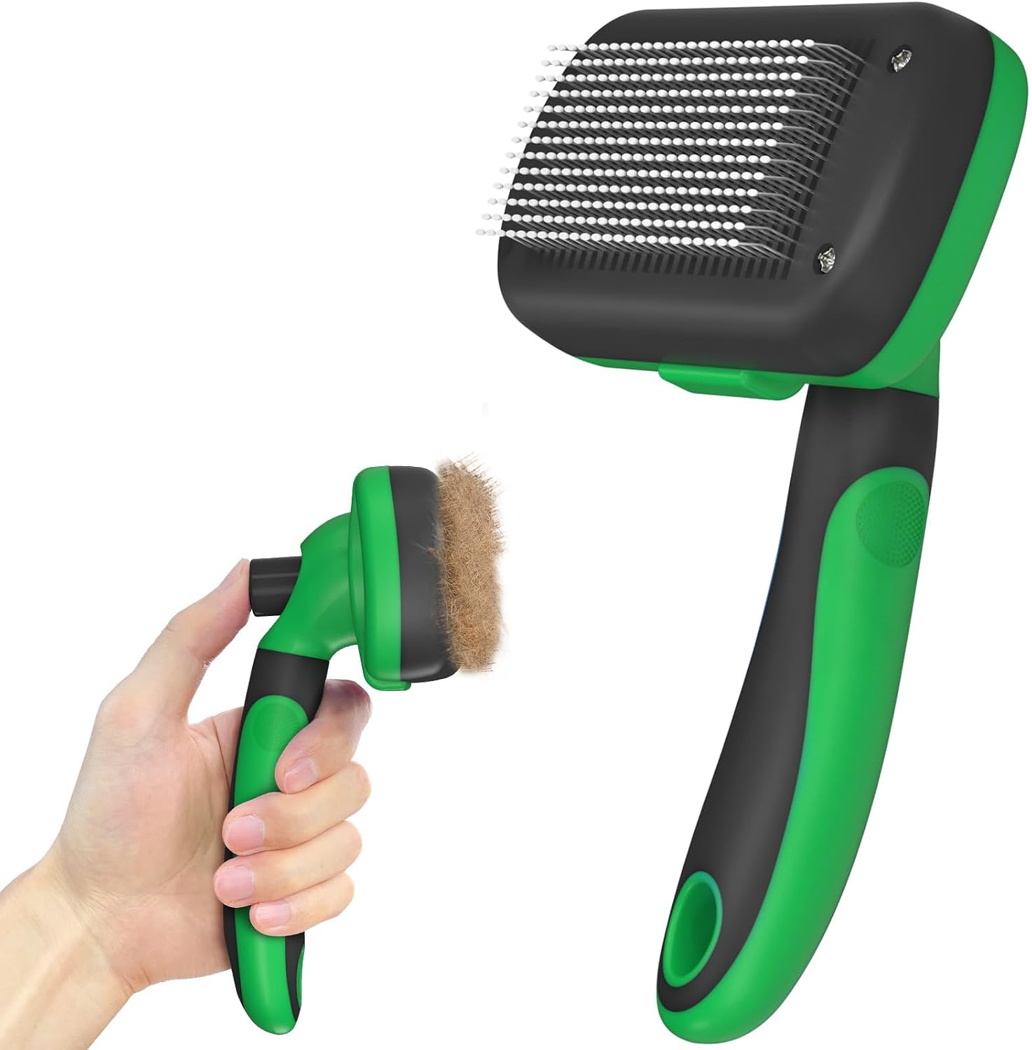 Dipoo Self Cleaning Shedding Brush - Skin Friendly Grooming Tool for Dogs, Cats, and Puppies, Deshedding and Hair Removal for Long and Short Haired Pets, Black - Image 11