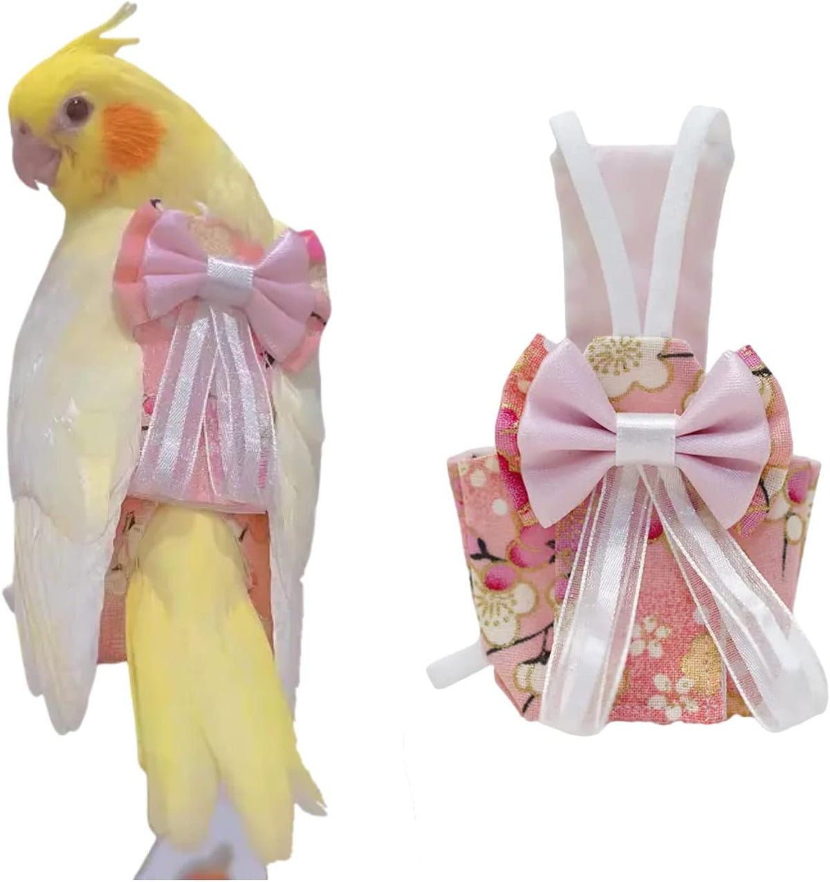 Bird Flight Suits Diapers, Parrot Diapers for Monk Parakeets, Cockatiels, Parrot Clothes Costume, Bird Training Nappy Suit Liners Clothes (Medium,White) - Image 10