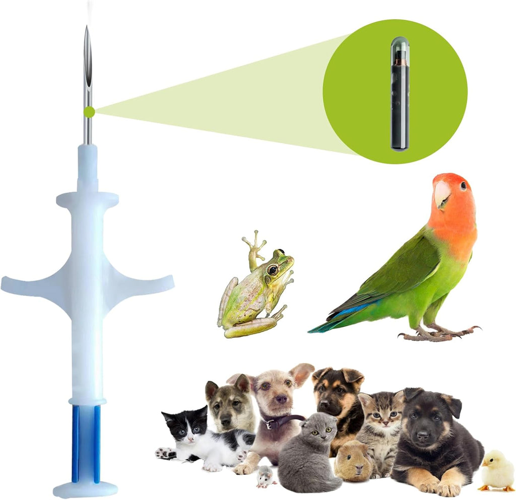 Manruta FDX-B standard veterinary microchip kit being prepared for pet identification.