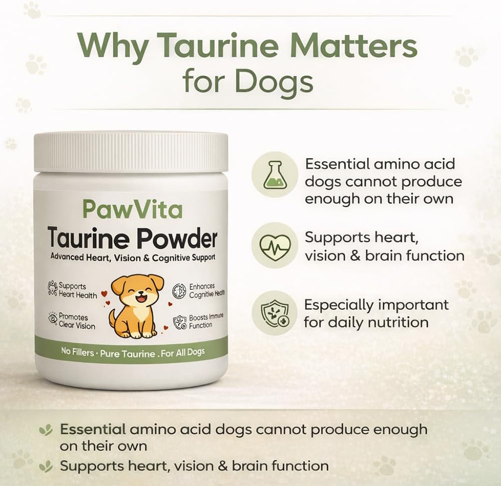 Pawvita Taurine Supplement unflavored powder for pet vision support
