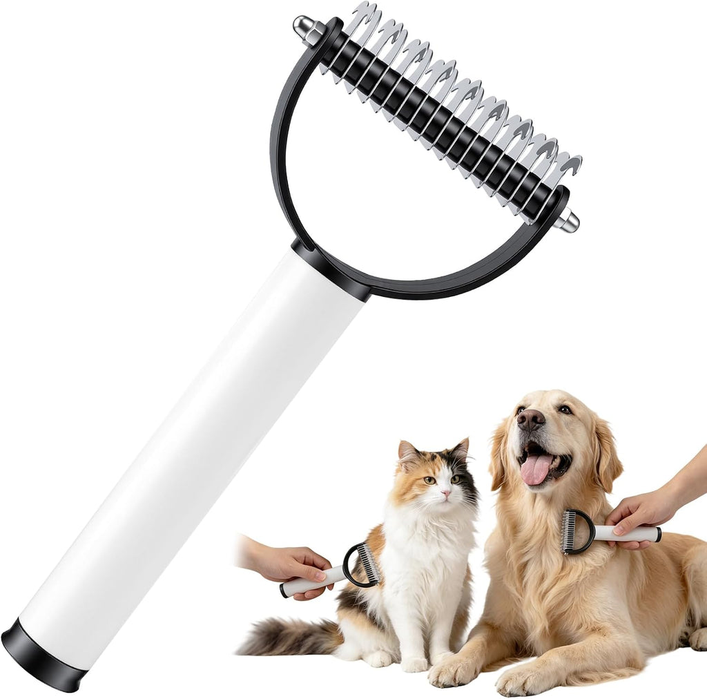 Generic 2-in-1 double sided dematting comb front view pet grooming tool