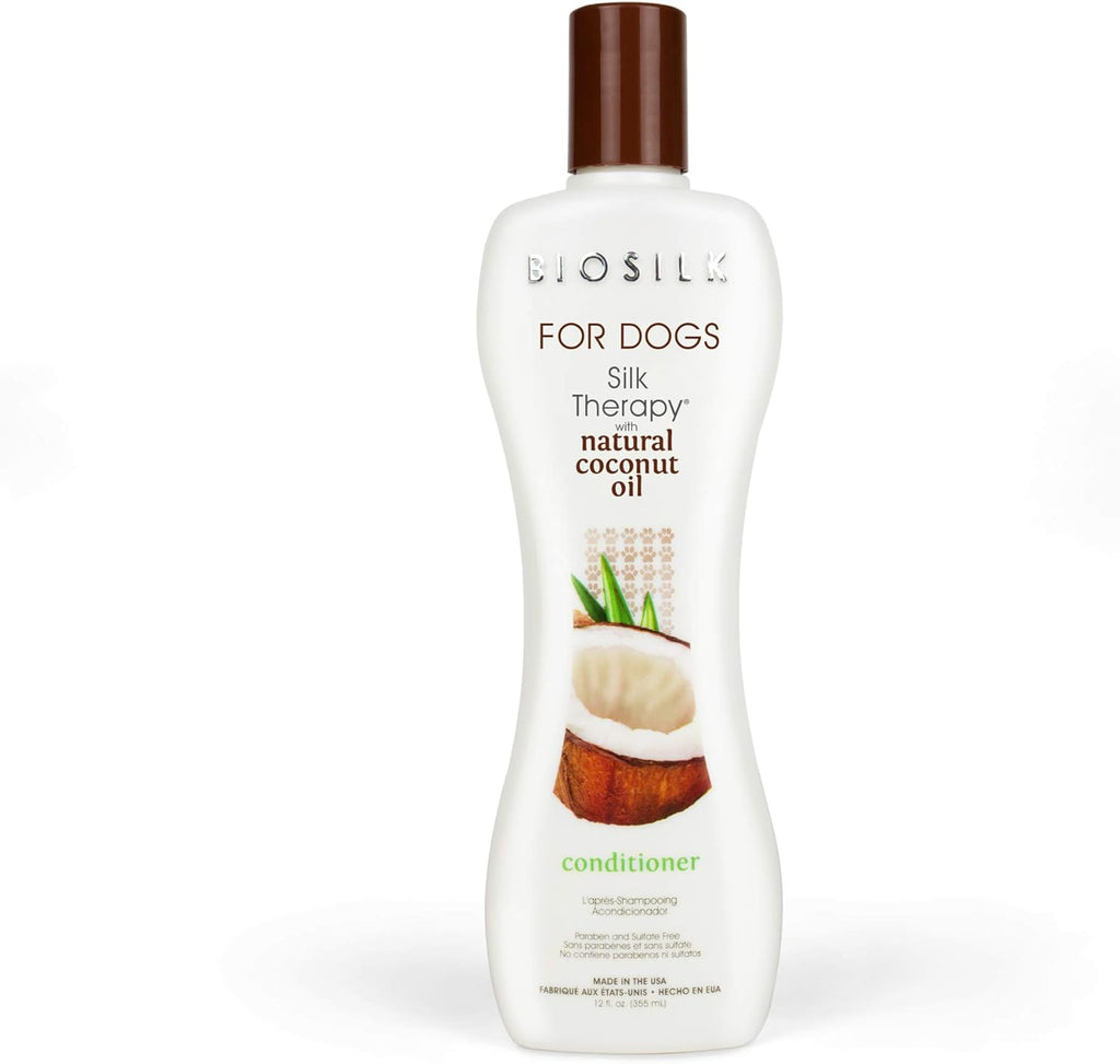 BioSilk for Dogs Silk Therapy Conditioner with Natural Coconut Oil front view bottle