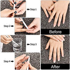 Under nail whitening pencil application demonstrating how to color the free edge of fingers.