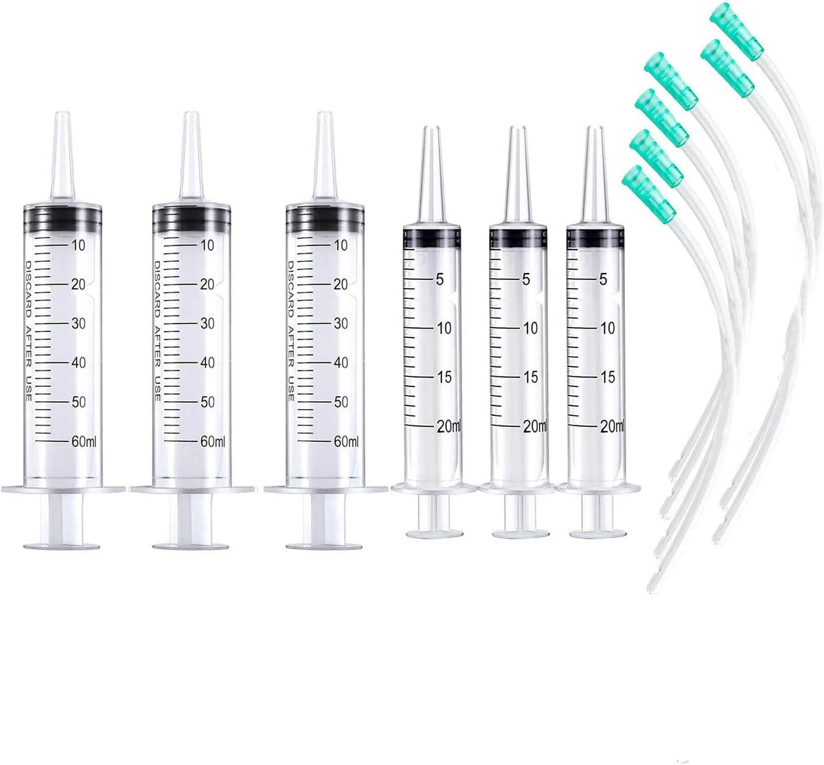 Baby Bird Feeding Syringe Set, Pet Parrot Milk Feeding Syringe with Tubes, Parrot Feeding Tubes Measuring Tools for Feeding Pets Scientific Industrial Labs... (10ml+10ml+20ml+60ml) - Image 10