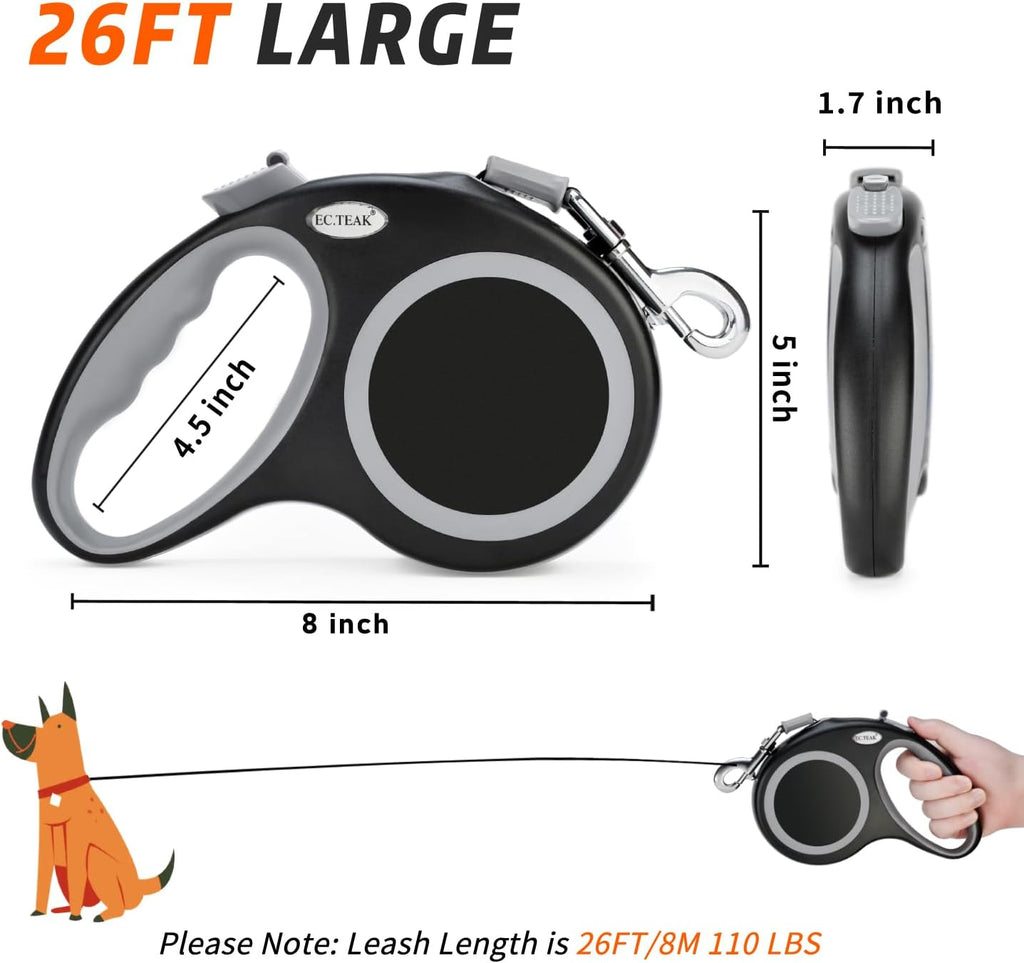 Side profile of Ec.Teak 26ft retractable leash for large dogs