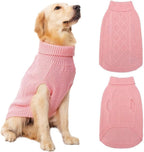 Mihachi turtleneck dog sweater classic cable knit winter coat front view