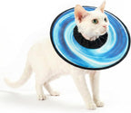 PetThem soft Elizabethan cone collar packaging and sizing details.
