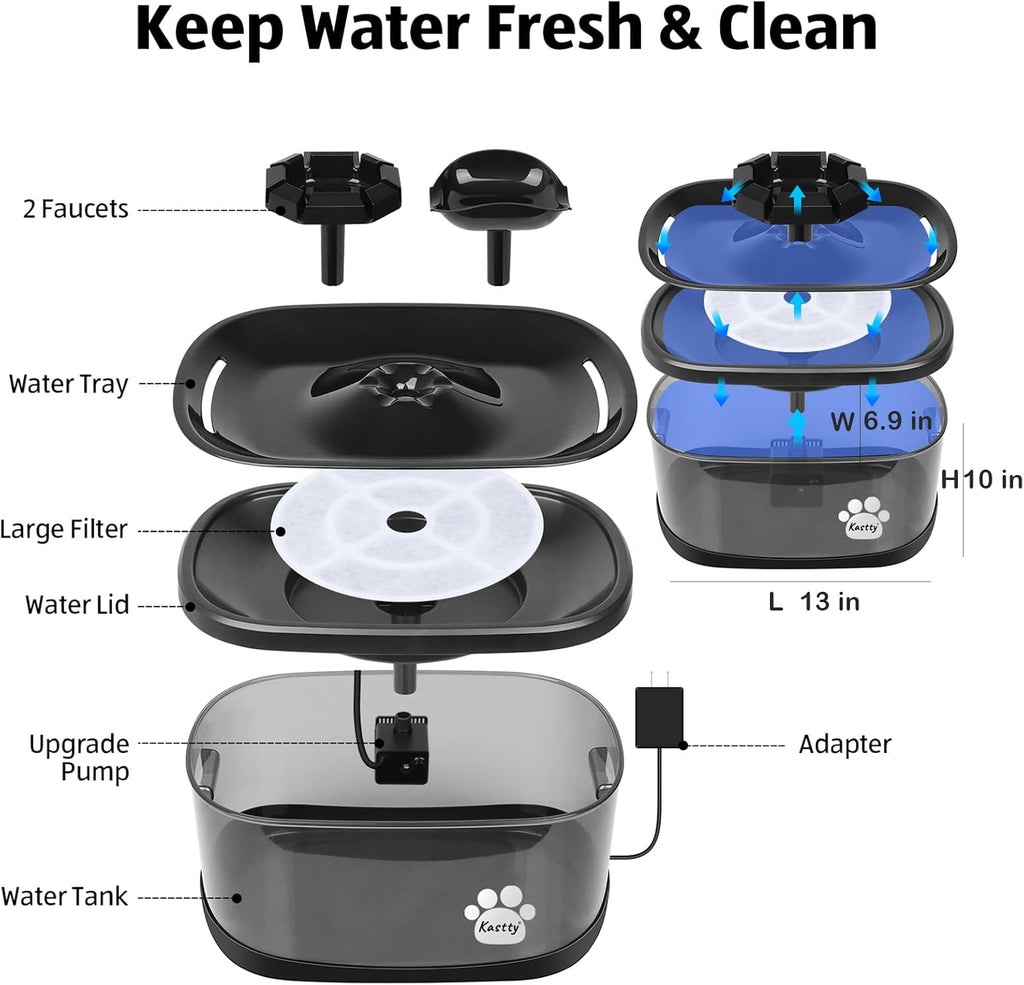 Kastty fountain filter and pump sponge set top view
