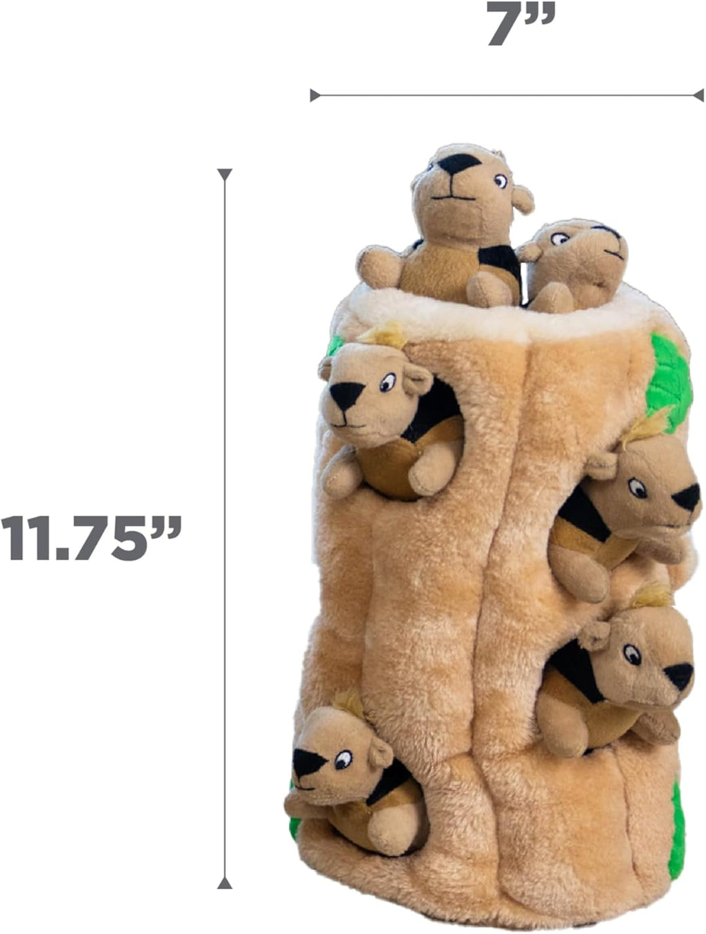 Outward Hound Hide-A-Squirrel Two In One Dog Puzzle And Plush Toy Detailed Texture View