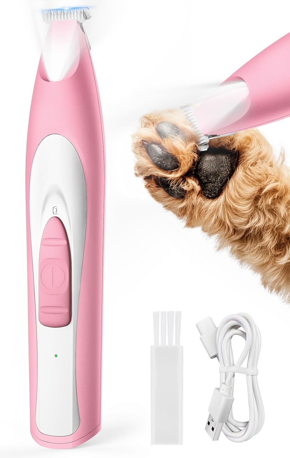 oneisall Low-Noise Dog Paw Trimmer with LED Light, Paw Trimmer for Dogs &Cats 0.8inch/20mm Wide Blade, 35dB Cordless Electric Pet Paw Grooming Clippers for Paws, Ears, Face, Rump - Image 9