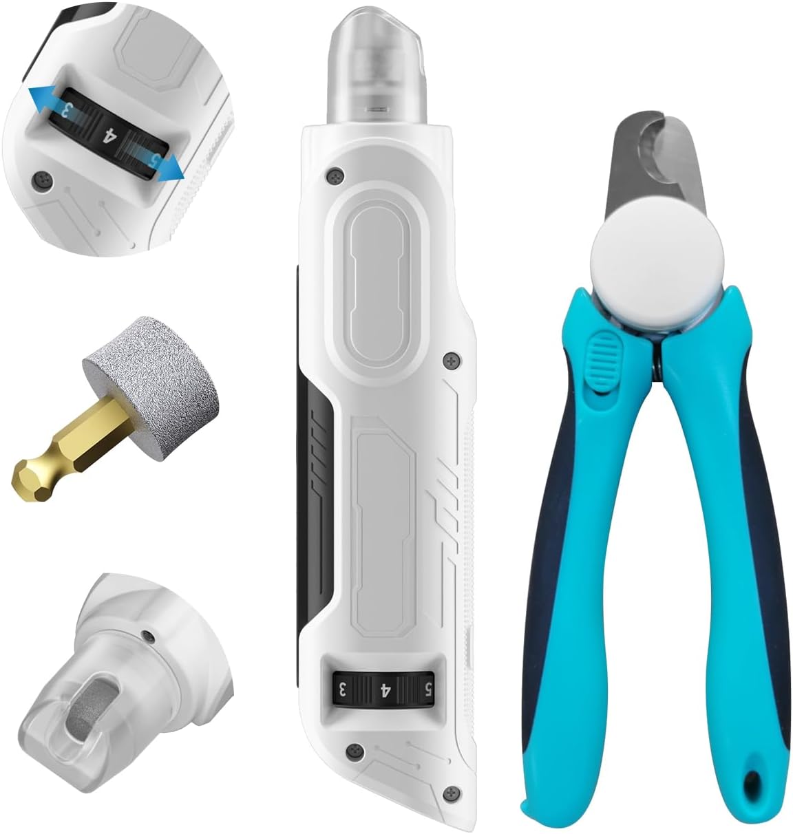 PAPIFEED Dog Nail Grinder, Pet Nail Grinder with 6 Speeds Quiet Motor, LED Light and Dust Collection, Rechargeable Dog Nail Trimmer for Small Medium Large Dogs Cats, Type-C Grooming Kit - Image 13