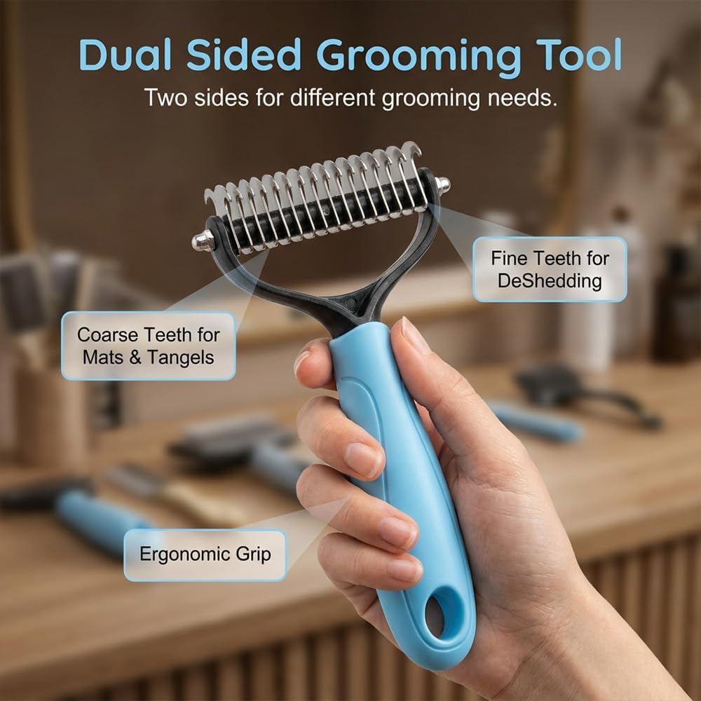 Professional pet hair brush for removing stubborn mats and tangles