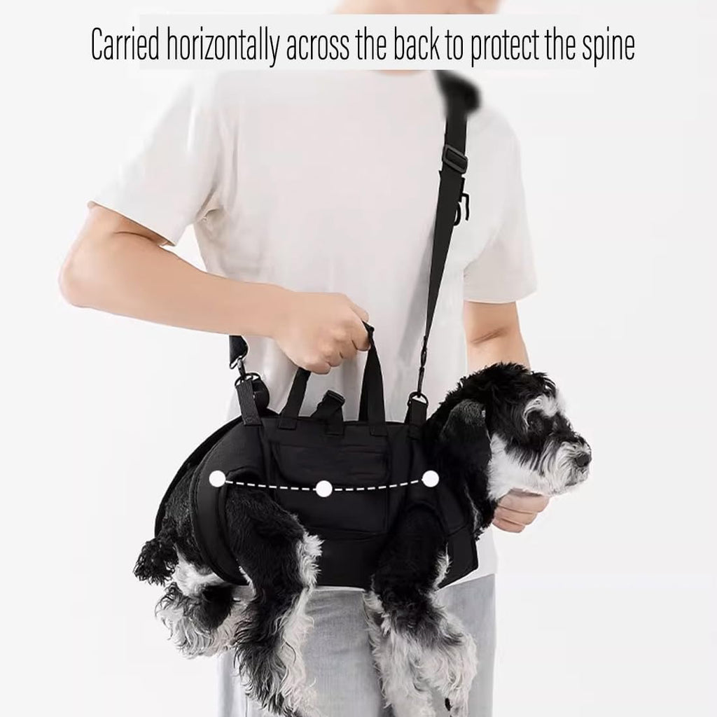 Adjustable black cat walking sling and carrier
