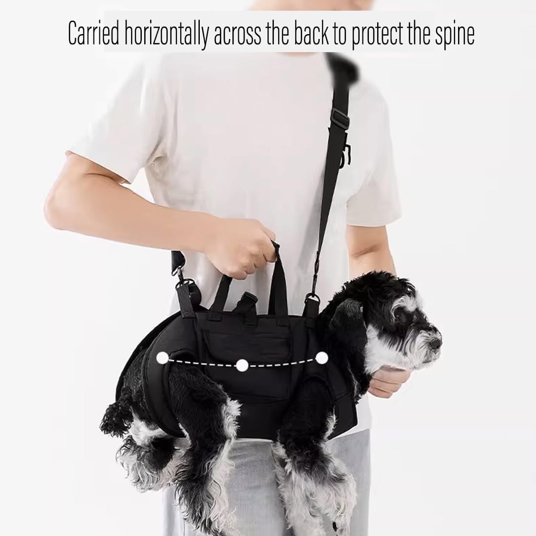 Adjustable black cat walking sling and carrier