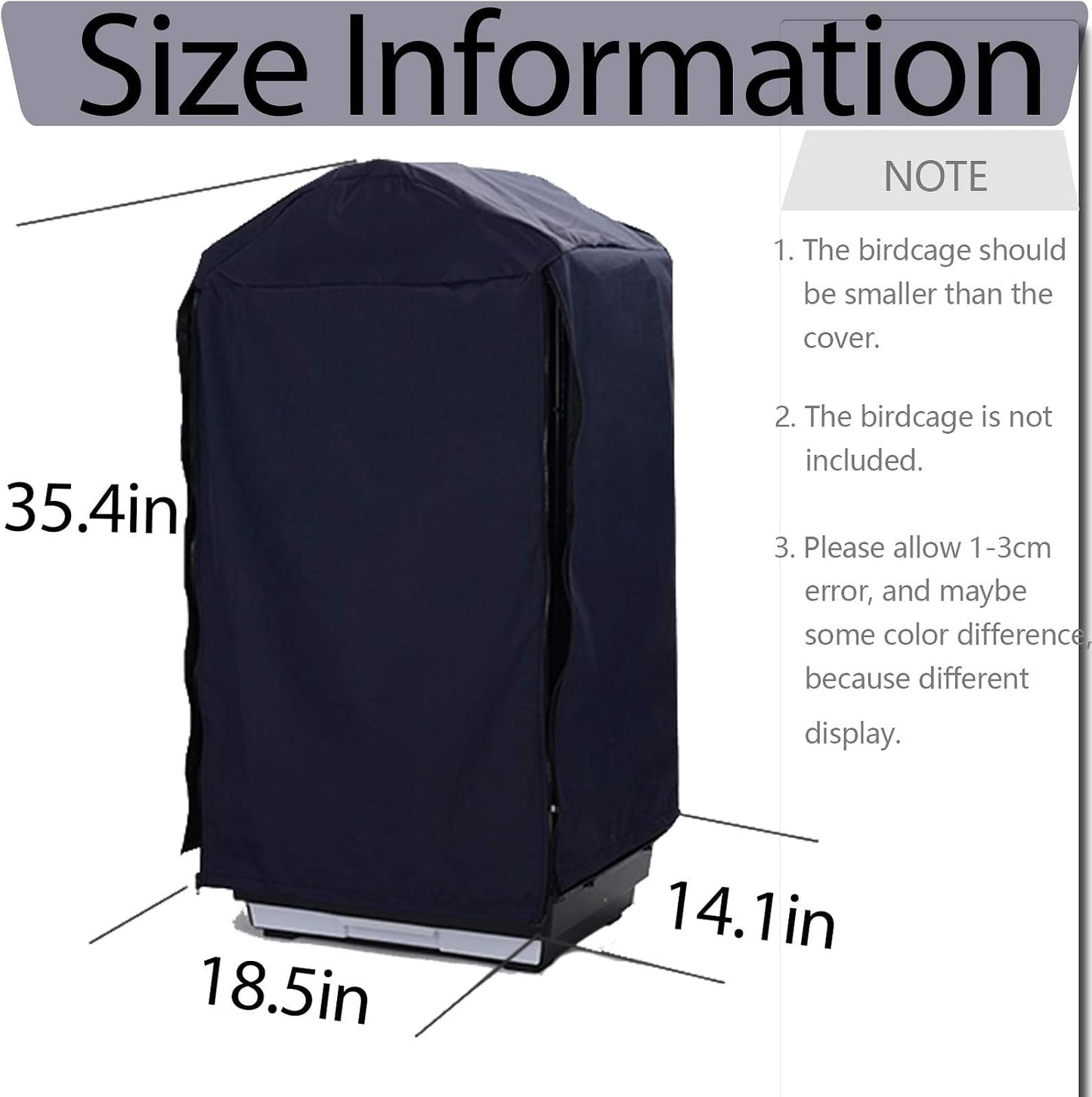 QBLEEV lightproof bird cage cloth front flap opened for door access