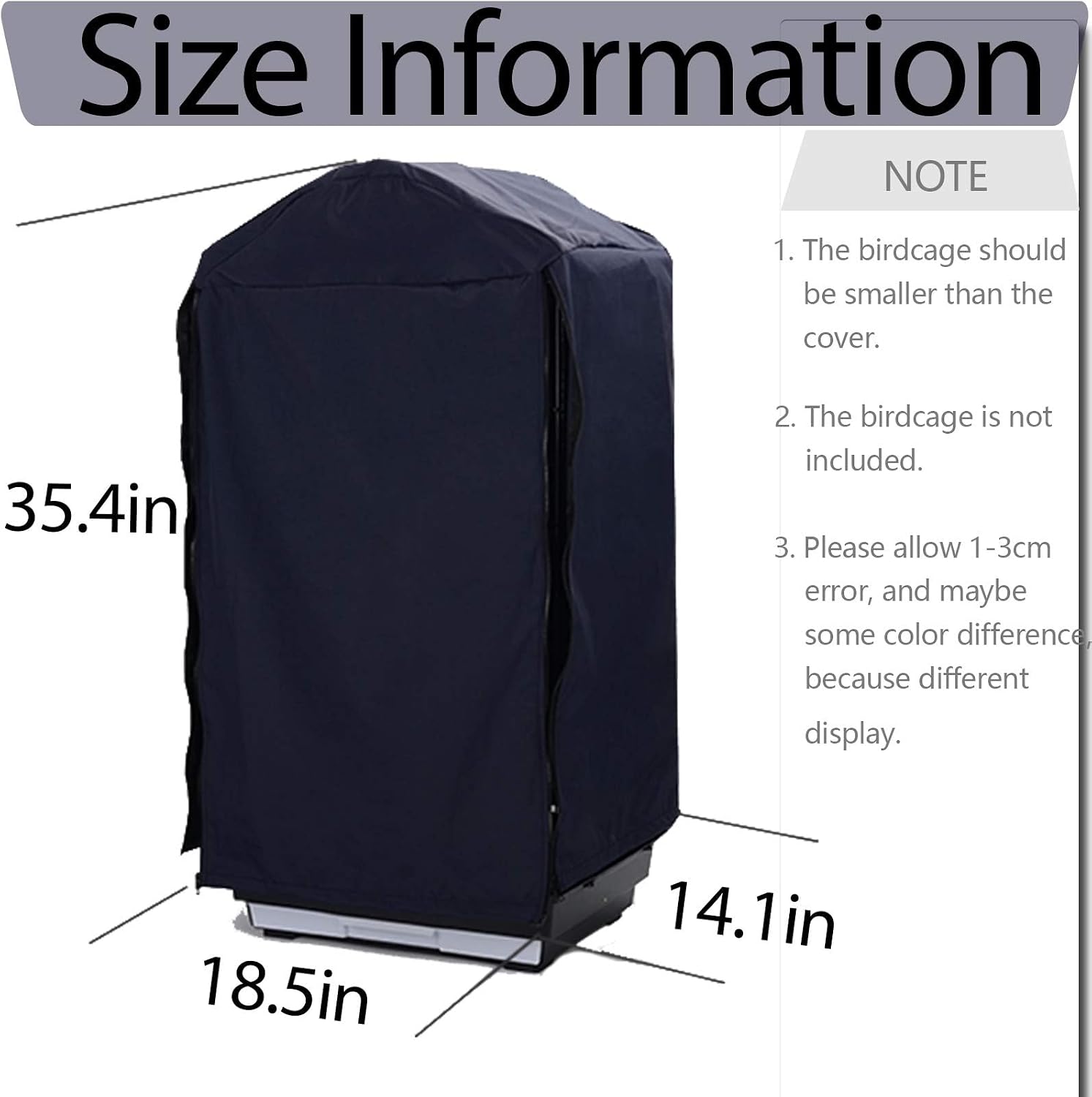 QBLEEV lightproof bird cage cloth front flap opened for door access