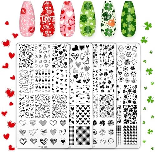 Fysuimu 4-piece holiday nail art stamping plate kit front view