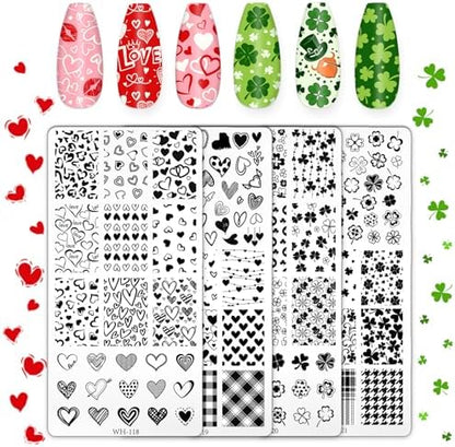 Fysuimu 4-piece holiday nail art stamping plate kit front view
