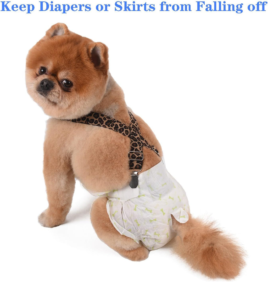 Medium size pet diaper keeper straps with dual metal buckles for small dogs