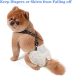 Medium size pet diaper keeper straps with dual metal buckles for small dogs