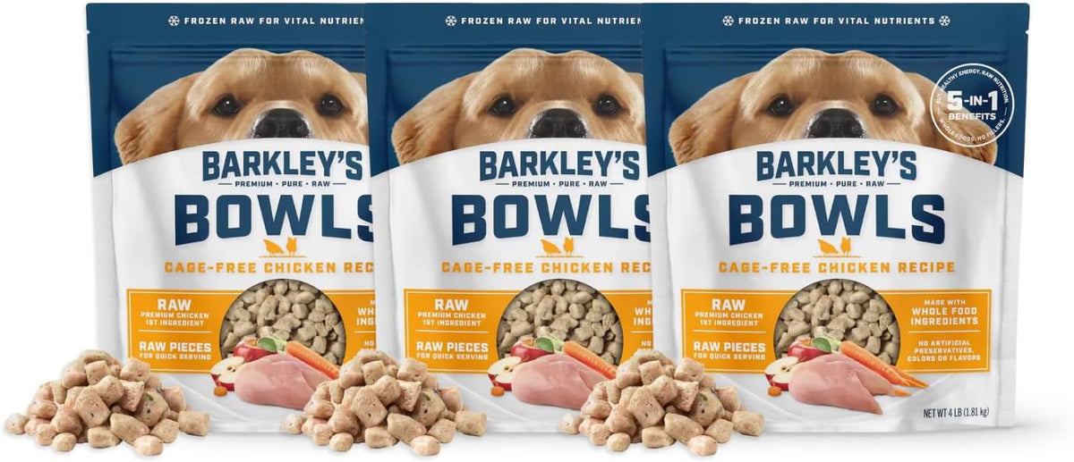 Barkley's Bowls, Frozen Raw Chicken Dog Food, Fresh Whole Food Ingredients, Cage-Free Chicken, Grain Free, Dog Food Toppers, Human Grade Ingredients, All Dog Breeds, Ages, & Sizes, 4 lb Bag (1 Pack) - Image 14