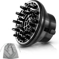 KAHEM Universal Hair Diffuser front view highlighting the black adjustable nozzle mechanism for professional blow dryers.