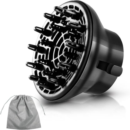 KAHEM Universal Hair Diffuser front view highlighting the black adjustable nozzle mechanism for professional blow dryers.