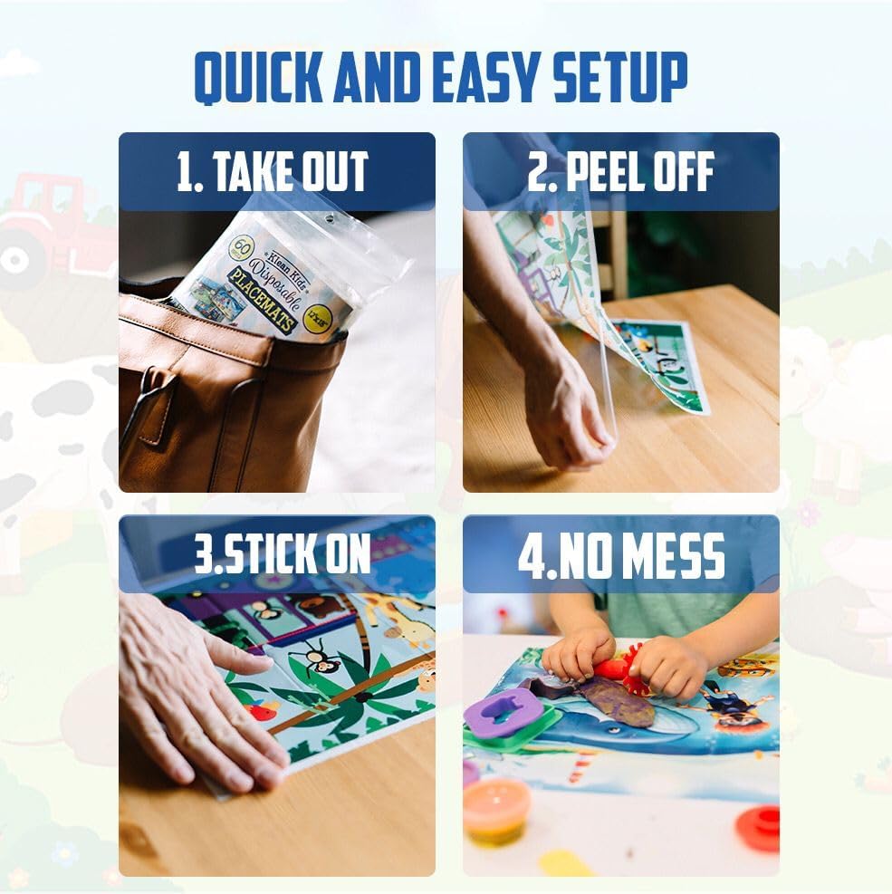 Waterproof plastic baby table topper protecting a restaurant dining table