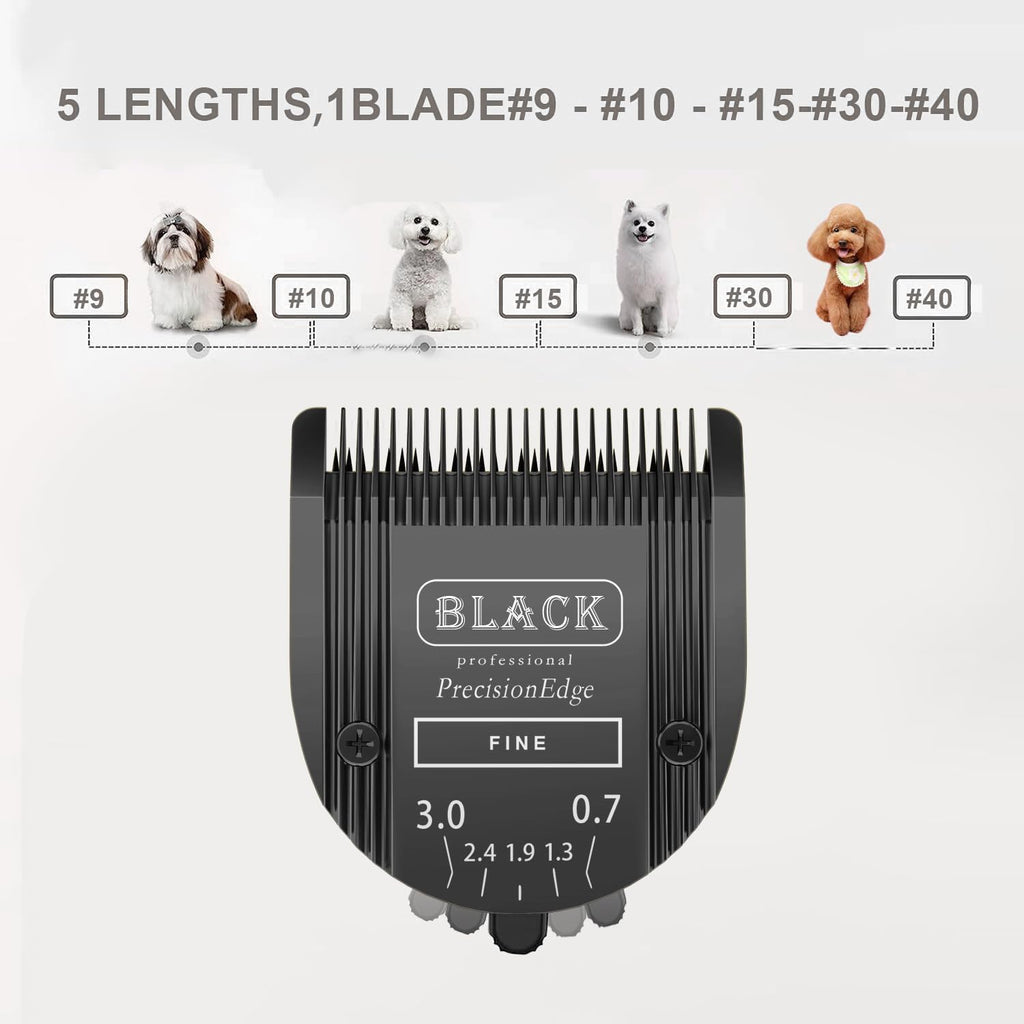 Audoc professional pet clipper replacement blades pack of three black color finish.
