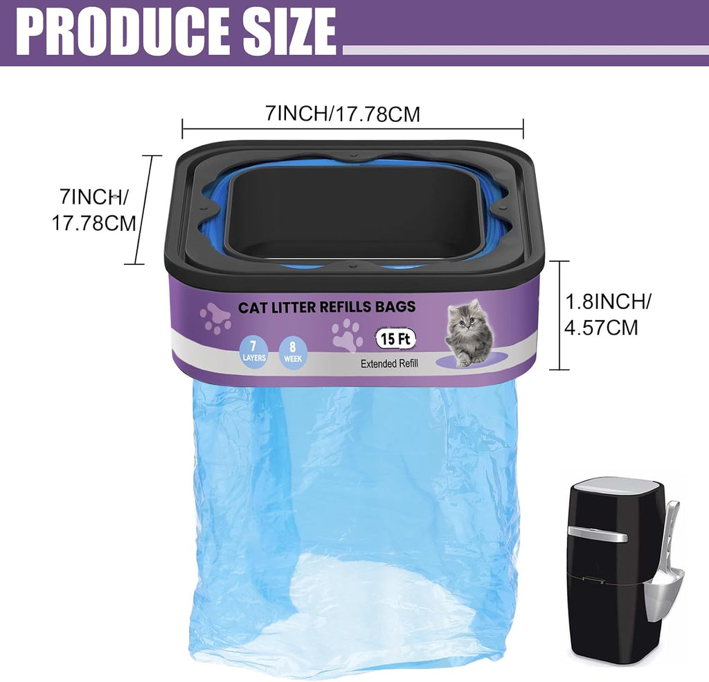 Astrallgn scented pet waste disposal refills showing seven layer material