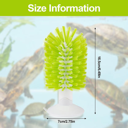 Gosknor aquatic tortoise exfoliator brush mounted horizontally on aquarium glass