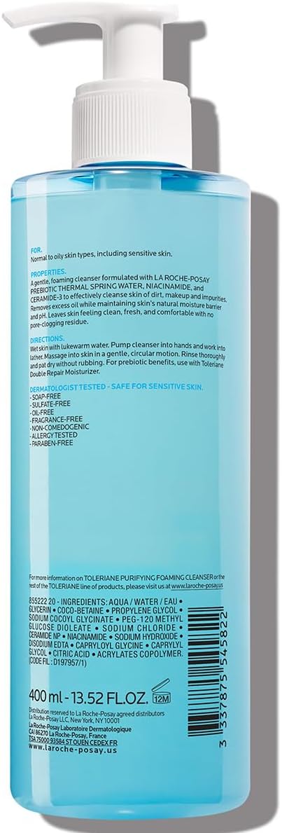 La Roche-Posay Toleriane Purifying Foaming Facial Cleanser 13.52oz (2 Pack) - Image 11