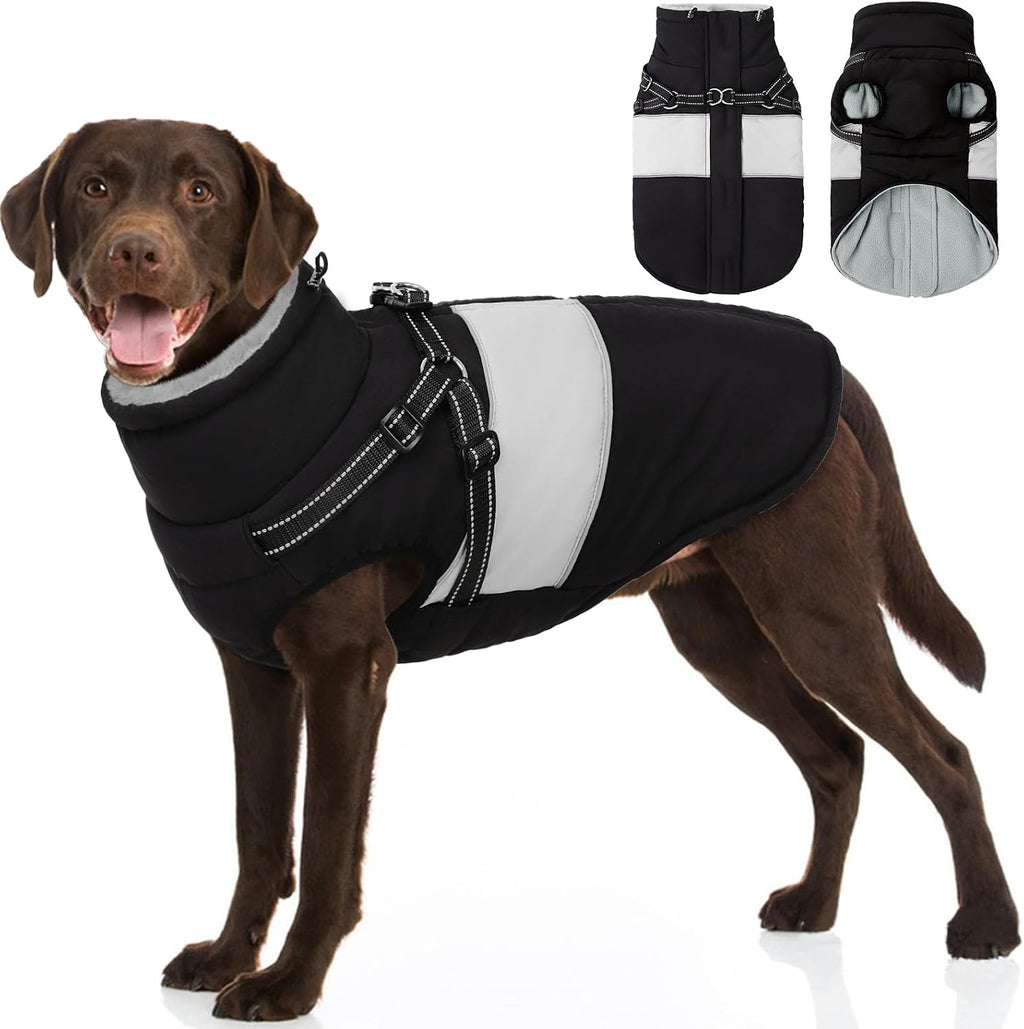 Dog Winter Coat, Waterproof Dog Coat Jacket with Harness for Medium Breeds Boys Girls, Reflective Fleece Lined Pet Snow Jacket Sweaters for Pug, Jack Russel, Boston Terrier, Pink M - Image 13
