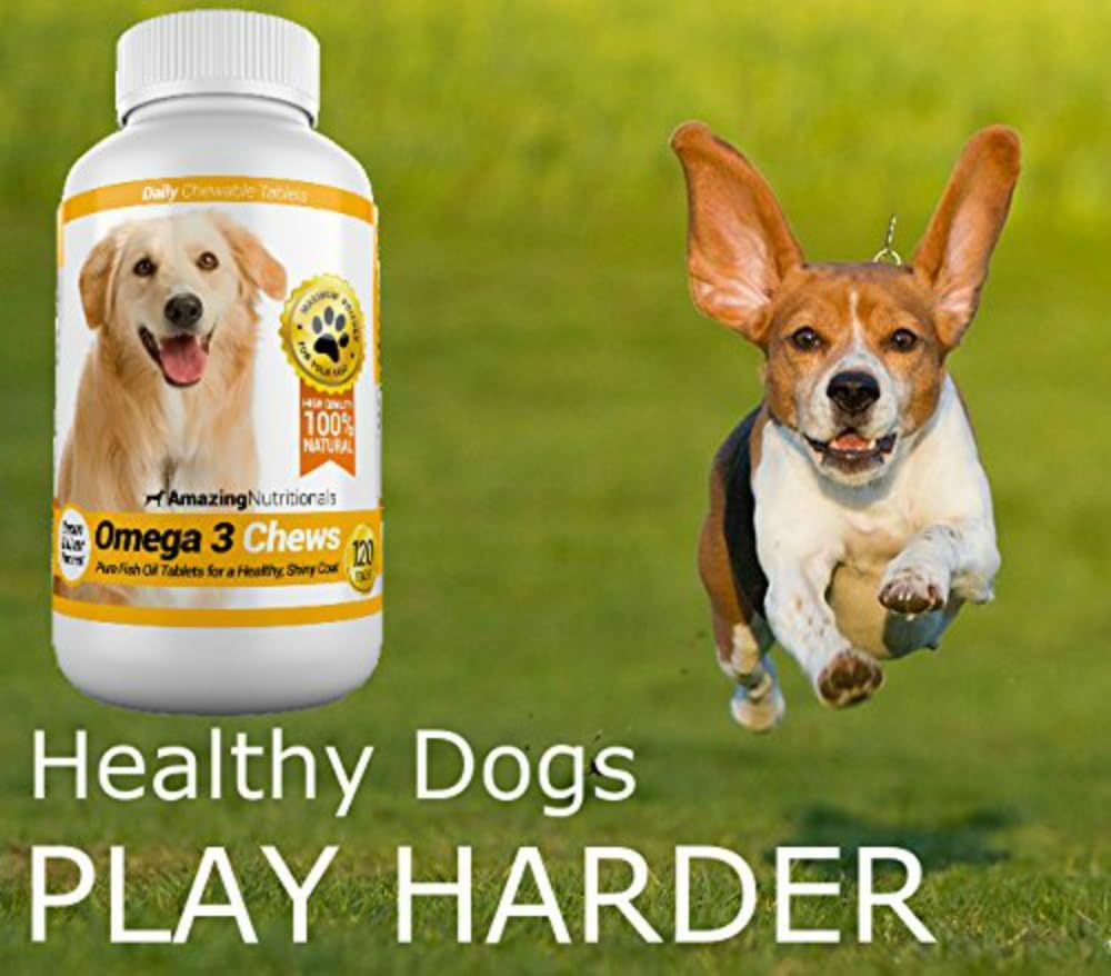 USA imported Amazing Nutritionals dog shedding and allergy relief chews packaging side view