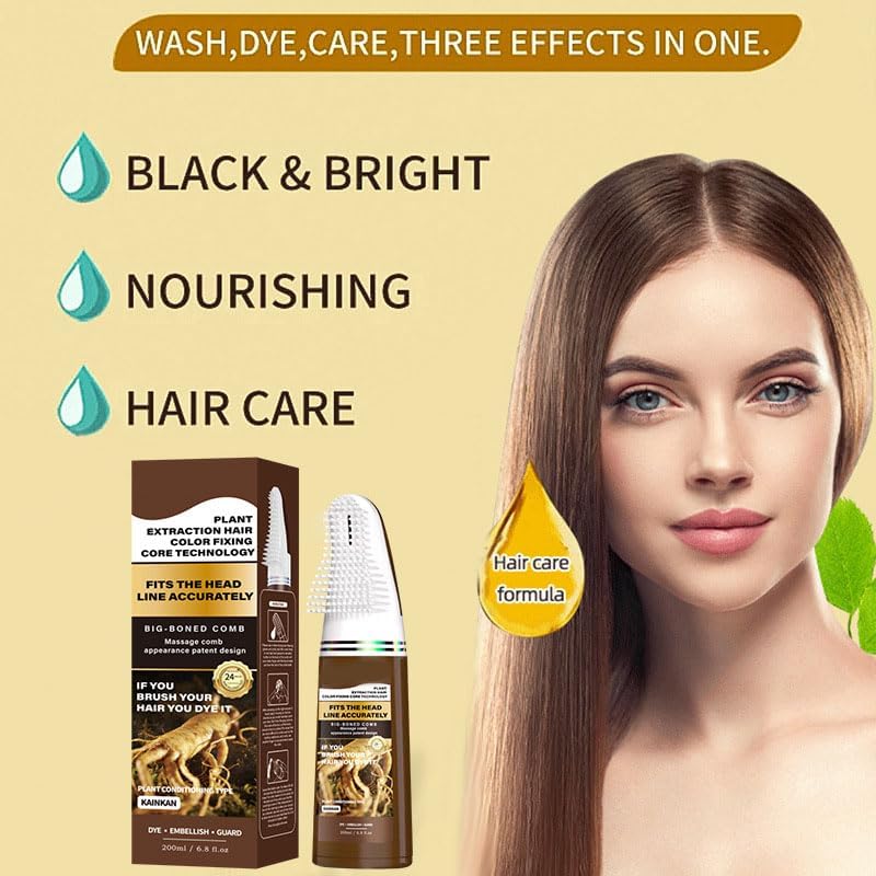 Gray hair coverage demonstration using the convenient home hair coloring cream