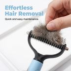 Foodie Puppies pet grooming brush 9-tooth side detangling a dog undercoat.