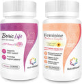 NutraBlast Boric Acid Suppositories and Feminine Balance Complex bundle front view for pH balance.