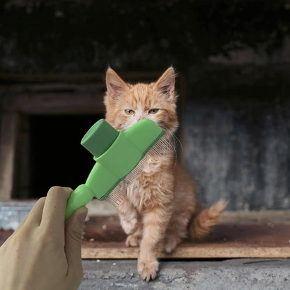 Two piece cat and dog grooming set with green accents