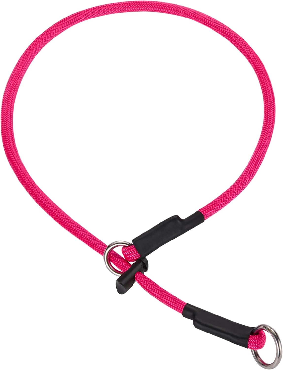 Martingale Dog Collar, 5/16" High-Strength Nylon Rope Slip Collar with Spring-Loaded Adjustable Stopper for Small, Medium & Large Dogs(Black, 22 inch) - Image 12