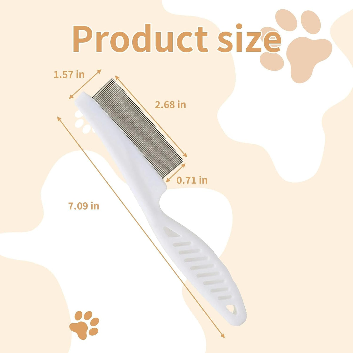 Ycfish flea comb with anti-slip rubber handle
