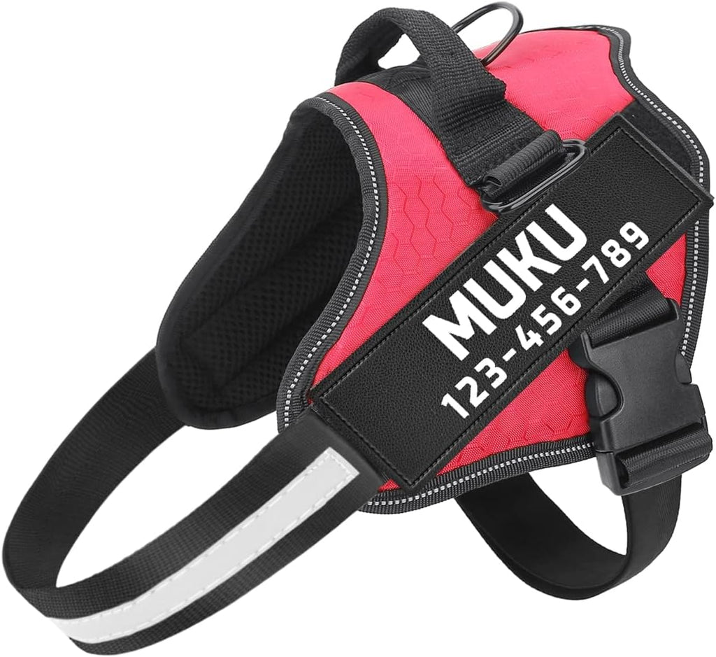 MUMUPET Service Dog Harness, No Pull Reflective Adjustable Vest with Handle, Soft Breathable Padding for Small Dogs, 2 Removable Velcro Patches (Red, S) - Image 11